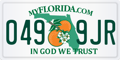 FL license plate 0499JR