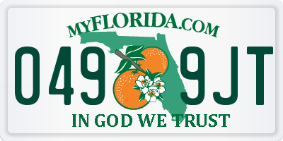 FL license plate 0499JT