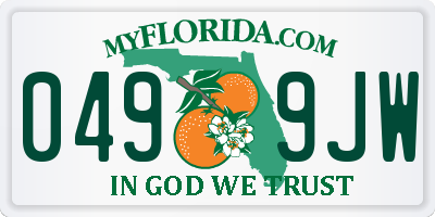 FL license plate 0499JW