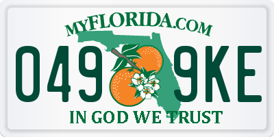 FL license plate 0499KE