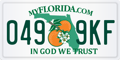 FL license plate 0499KF