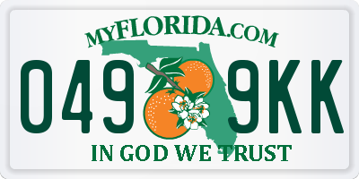 FL license plate 0499KK