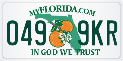 FL license plate 0499KR