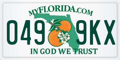 FL license plate 0499KX