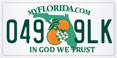 FL license plate 0499LK
