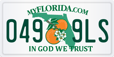 FL license plate 0499LS