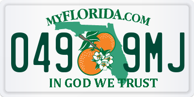 FL license plate 0499MJ