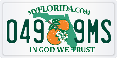 FL license plate 0499MS