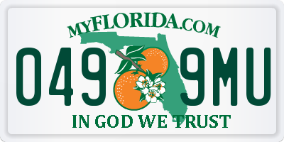FL license plate 0499MU