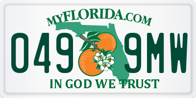 FL license plate 0499MW