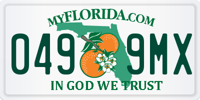 FL license plate 0499MX