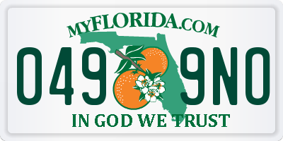 FL license plate 0499NO