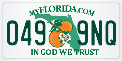 FL license plate 0499NQ