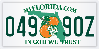 FL license plate 0499OZ