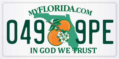 FL license plate 0499PE