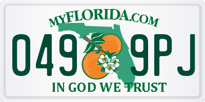 FL license plate 0499PJ