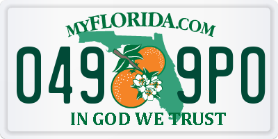 FL license plate 0499PO