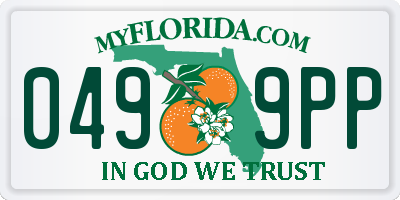 FL license plate 0499PP