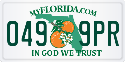 FL license plate 0499PR