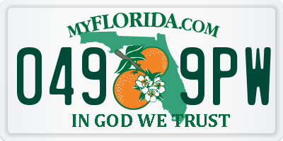FL license plate 0499PW