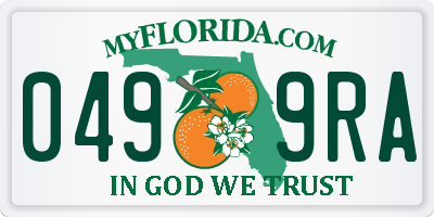 FL license plate 0499RA