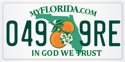 FL license plate 0499RE