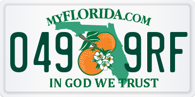 FL license plate 0499RF