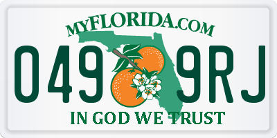 FL license plate 0499RJ