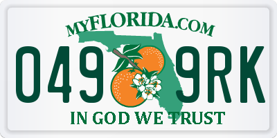 FL license plate 0499RK