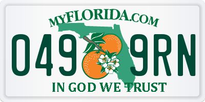 FL license plate 0499RN