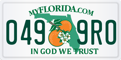 FL license plate 0499RO