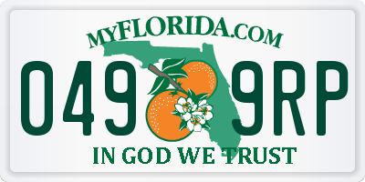 FL license plate 0499RP