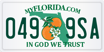 FL license plate 0499SA