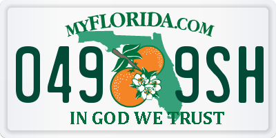 FL license plate 0499SH