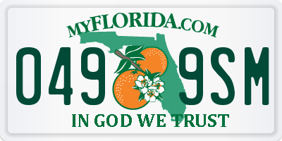 FL license plate 0499SM