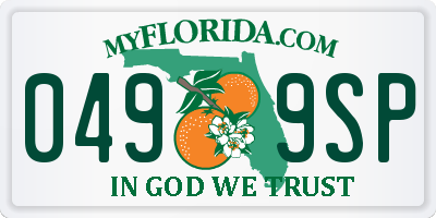 FL license plate 0499SP