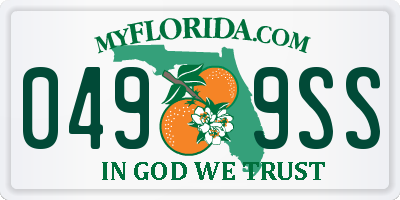 FL license plate 0499SS