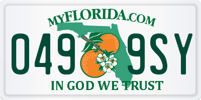 FL license plate 0499SY