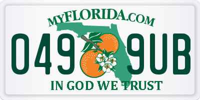 FL license plate 0499UB