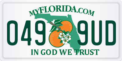 FL license plate 0499UD