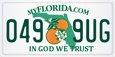 FL license plate 0499UG