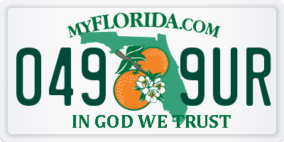 FL license plate 0499UR