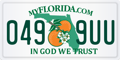 FL license plate 0499UU