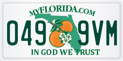 FL license plate 0499VM