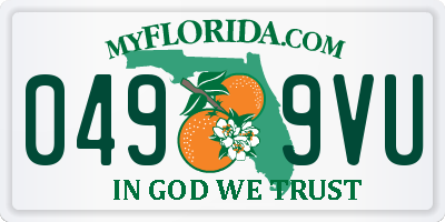 FL license plate 0499VU