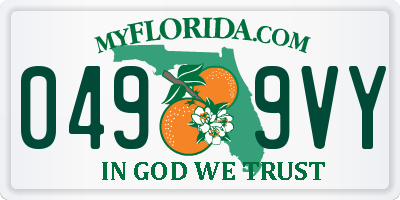 FL license plate 0499VY