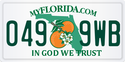 FL license plate 0499WB