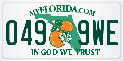 FL license plate 0499WE
