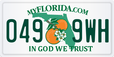 FL license plate 0499WH