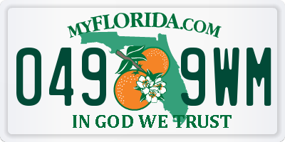 FL license plate 0499WM